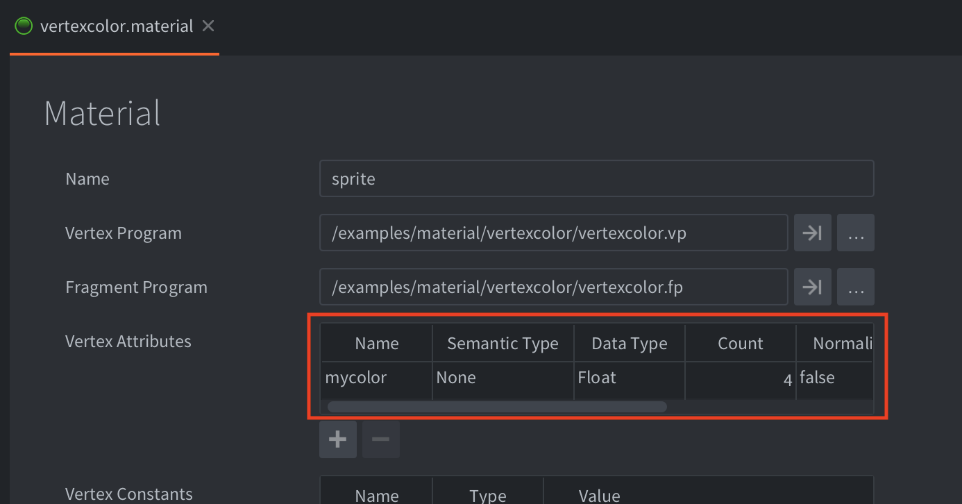 vertex attribute material