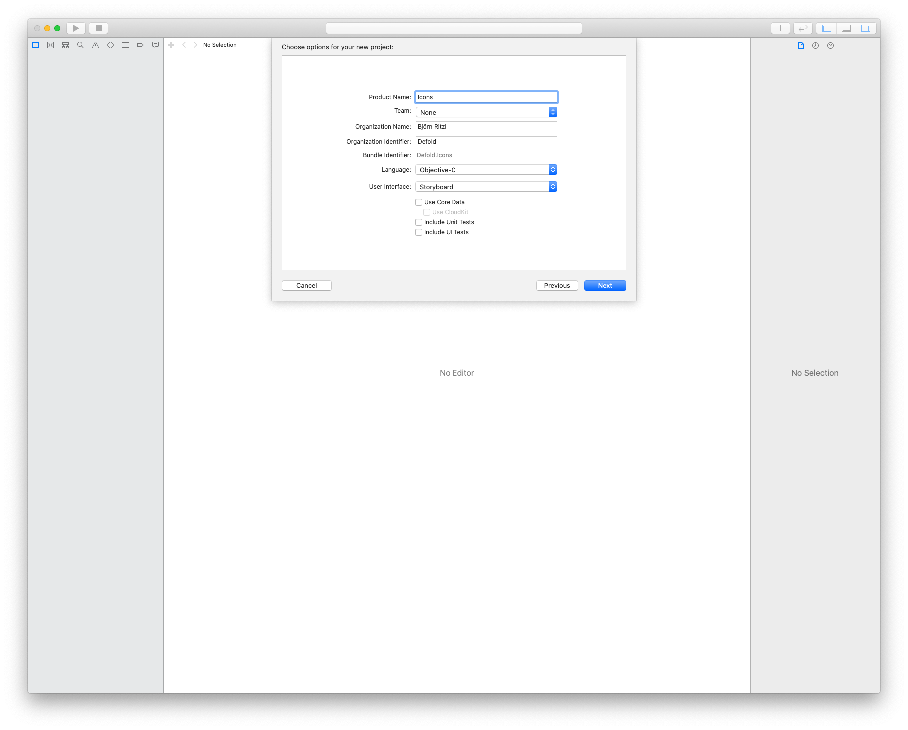 Project settings
