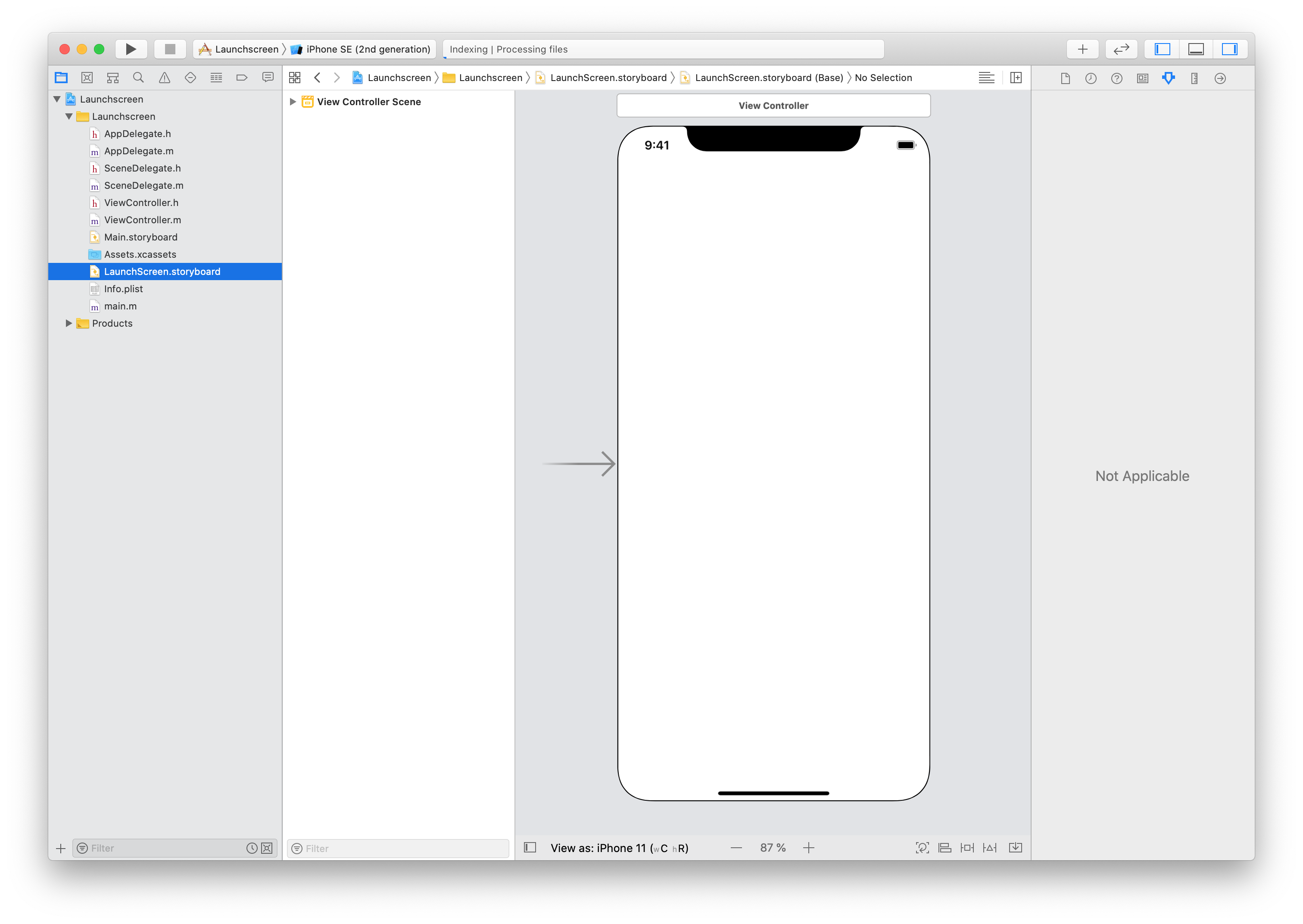 The project view