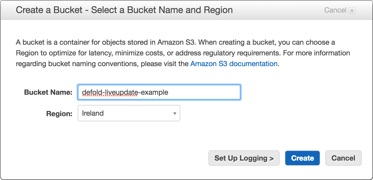 Create a bucket