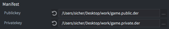 Manifest signature key-pair