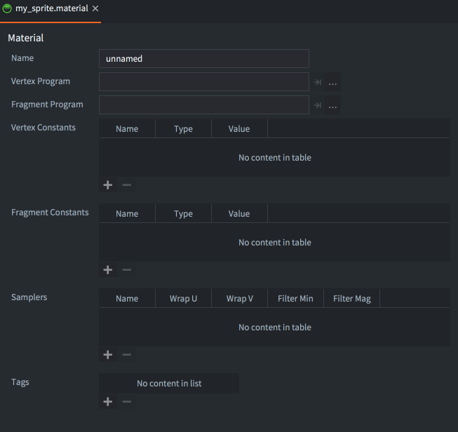 Material editor