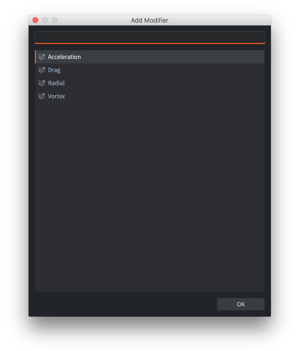 Add modifier select