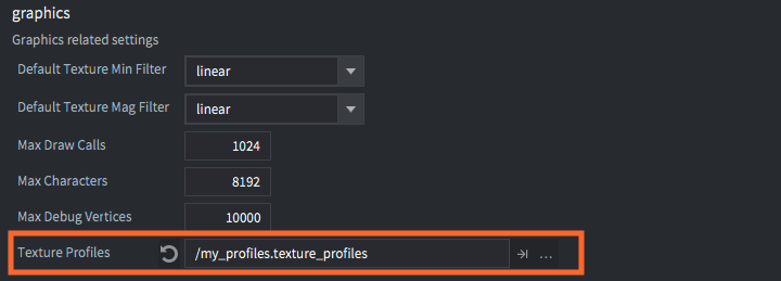Setting the texture profile